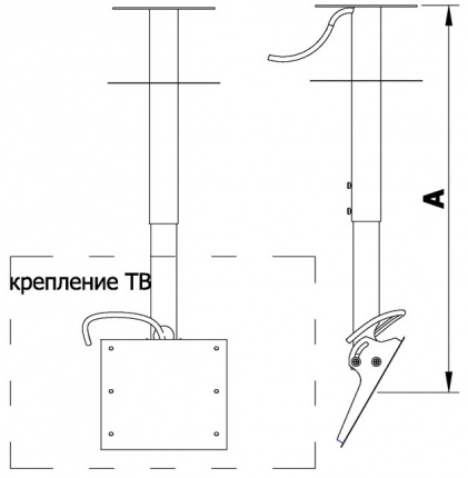 Потолочные, Потолочный кронштейн для ТВ Allegri П - 1/30 (1200  - 1800 мм)