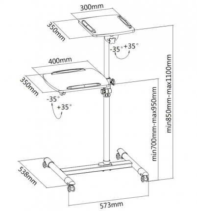 Столики для ноутбука, Мобильная стойка iTECHmount TS-6
