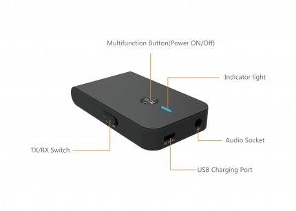 Bluetooth-адаптеры/Трансмиттер, Bluetooth 5.0 передатчик/приемник звука BT-6
